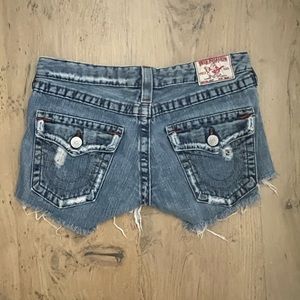 True religion denim shorts